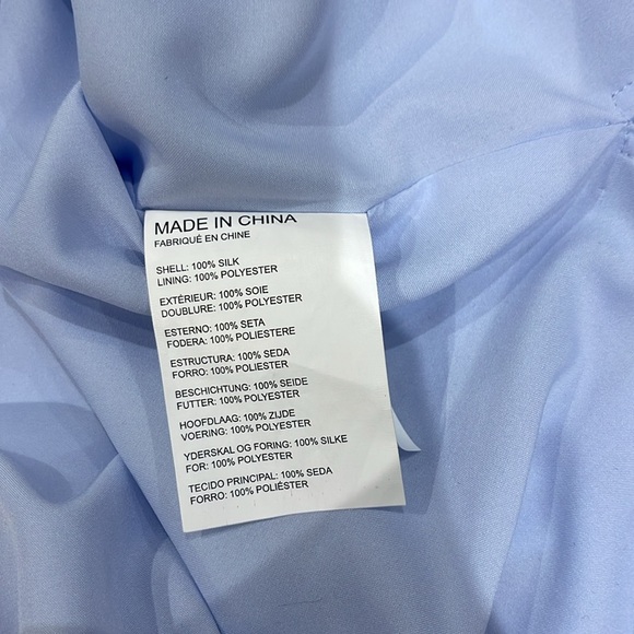 Brand new Club Monaco Sky Blue Silk Mini Dress SIZE 00 off the shoulder dress - Picture 3 of 8